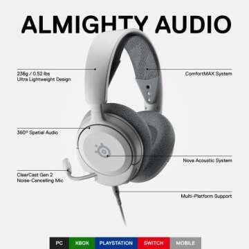 SteelSeries Arctis Nova 1 Gaming Headset - Personalized Audio, Great Comfort, and Immersive Sound fo...