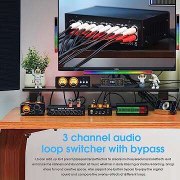 Douk Audio L3 RCA Audio Switch 1 in 3 Out & 3 in 1 Out, 3 Channel Switcher Selector Box with Remote ...