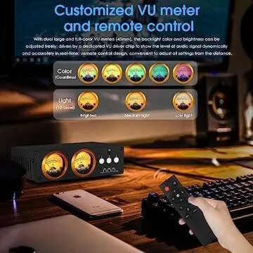 Douk Audio L3 RCA Audio Switch 1 in 3 Out & 3 in 1 Out, 3 Channel Switcher Selector Box with Remote Control & VU Meter & Bypass for PC, Amplifier, Speaker