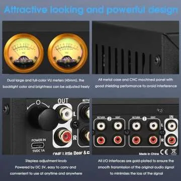 Douk Audio L3 RCA Audio Switch 1 in 3 Out & 3 in 1 Out, 3 Channel Switcher Selector Box with Remote Control & VU Meter & Bypass for PC, Amplifier, Speaker