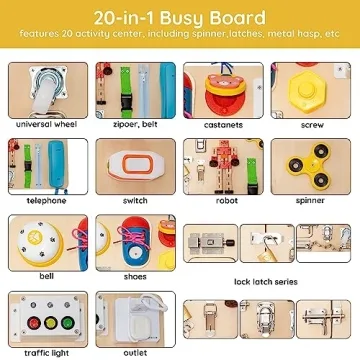 NILUTO Montessori Busy Board for Toddlers 1-4 Years