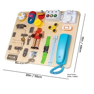 NILUTO Montessori Busy Board for Toddlers 1-4 Years