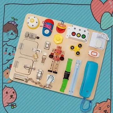 NILUTO Montessori Busy Board for Toddlers 1-4 Years