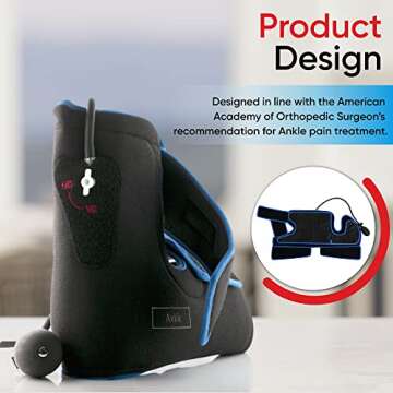 Ankle Cold Compression Wrap - Reusable Gel Pack and Ball Pump - Best Ice Wrap for Achilles Tendon, Foot Sprain.Sports Injuries. FSA or HSA Eligible, Scroll Down to Bundle for X-tra Gel Pack,