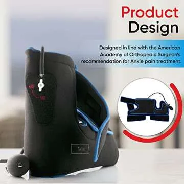 Ankle Cold Compression Wrap - Reusable Gel Pack and Ball Pump - Best Ice Wrap for Achilles Tendon, Foot Sprain.Sports Injuries. FSA or HSA Eligible, Scroll Down to Bundle for X-tra Gel Pack,