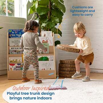 ECR4Kids SoftZone Tree Polyurethane Foam Floor Cushions, Flexible Seating, Chocolate, 6-Pack