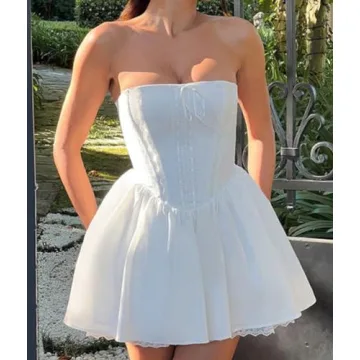 Women Summer Solid Tube Top Dress for All Occasions