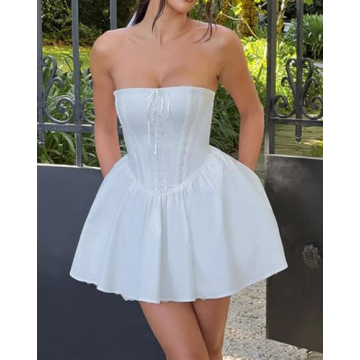 Women Summer Solid Tube Top Dress for All Occasions