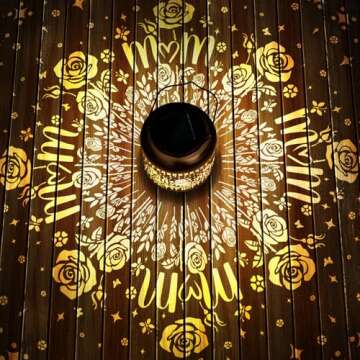 Mothers Day Gifts for Women Mom Grandma Solar Lantern Outdoor Waterproof Rose Flowers Garden Decor H...