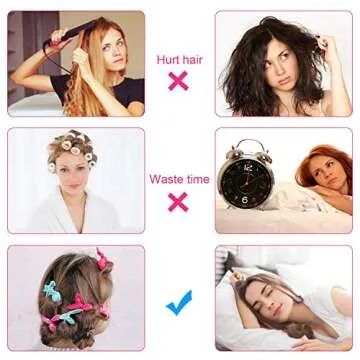 Locisne No Heat Curlers - Sleep In Comfortably and Style