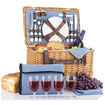 Elegant California Picnic Set for 4 | Complete Outdoor Dining Kit