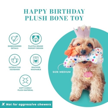 Haute Diggity Dog Happy Birthday Bone Plush Toy