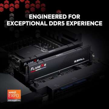 G.SKILL Flare X5 Series (AMD Expo) DDR5 RAM 32GB (2x16GB) 6000MT/s CL36-36-36-96 1.35V Desktop Compu...