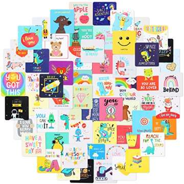 BakingWorld 120 Pcs Lunch Box Jokes & Notes for Kids, Cute Positive Affirmation Cards Inspirational Motivational Cards Kindergarten School Lunch Accessories for Kids(3.5 * 3.5inch)