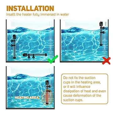 Orlushy 150W Adjustable Aquarium Heater for Fish Tanks