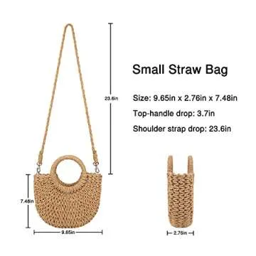 Youjaree Handwoven Straw Crossbody Handbag for Summer