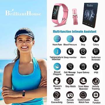 BrilliantHouse Fitness Tracker with Heart Rate Monitor & More for All Ages