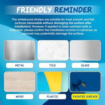 Magnetic Dry Erase Board Paper for Wall Self Adhesive Whiteboard White Board Sticker 42" x 24" for Office Home Playroom with Marker Eraser Magnet Peel and Stick