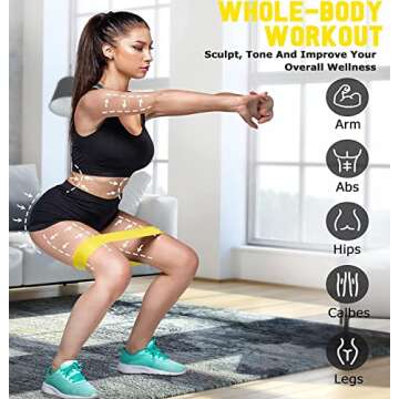 Resistance Bands for Working Out and Core Sliders | Home Gym Equipment Workout Fitness Equipment Elastic Exercise Bands Mini for Glute Leg