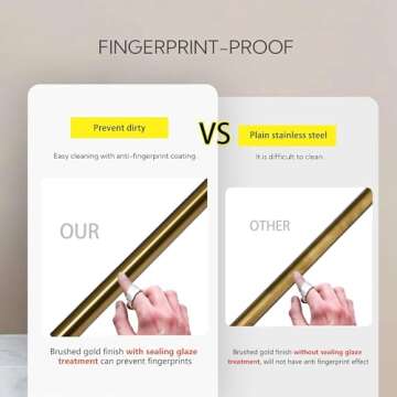 GUANGJUYUAN Heated Towel Rack Gold, 4 Bars Towel Warmer Rack for Bathroom Wall Mounted, Timer & Temperature Control Electric Towel Drying Rack (4 Bars Brushed Gold, Hardwired)