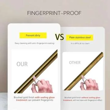 GUANGJUYUAN Heated Towel Rack Gold, 4 Bars Towel Warmer Rack for Bathroom Wall Mounted, Timer & Temperature Control Electric Towel Drying Rack (4 Bars Brushed Gold, Hardwired)