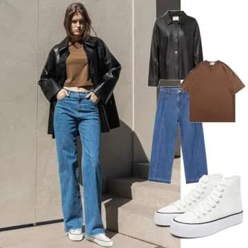 FRACORA Womens High Top Canvas Platform Sneakers for Casual Wear