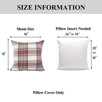 Christmas Buffalo Tartan Pillow Covers Set of 2 Red Stripe