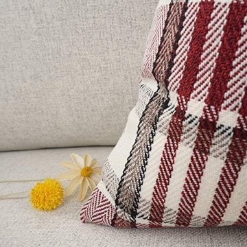 Christmas Buffalo Tartan Pillow Covers Set of 2 Red Stripe