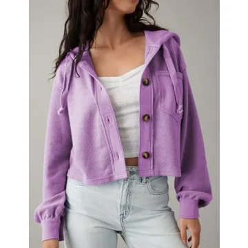 MISSACTIVER Cropped Hooded Shacket for Women - Stylish Fall Wear