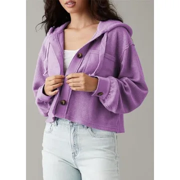 MISSACTIVER Cropped Hooded Shacket for Women - Stylish Fall Wear