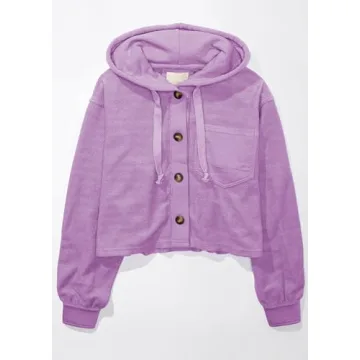 MISSACTIVER Cropped Hooded Shacket for Women - Stylish Fall Wear