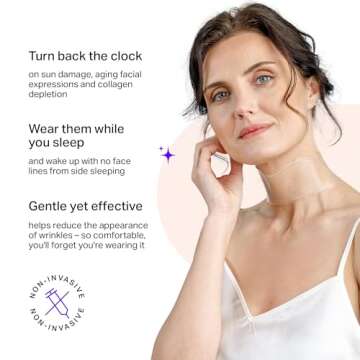 Neck Wrinkle Patches - Advanced Anti Aging Neck Wrinkle Pads for More Visible Skin Firming & Neck Tightening - Overnight Reusable Silicone Wrinkle Patches - Crepe Erase & Neck Lift (1-mo Supply)