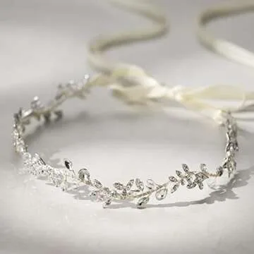 SWEETV Rhinestones Bridal Headband with Crystal Accents