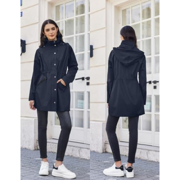 Zeagoo Women's Waterproof Lightweight Rain Jacket Blue