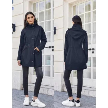 Zeagoo Women's Waterproof Lightweight Rain Jacket Blue