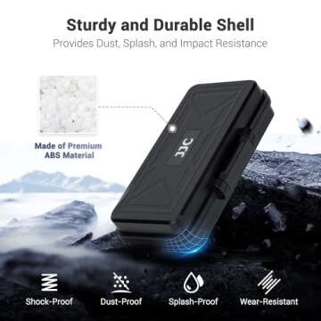 JJC Multi-Function Camera Battery Memory Card Storage Case for 6 SD Card,6 CFexpress Type-B/XQD Cards,5 CFexpress Type-A Cards,8 AA Batteries,3 Camera Batteries Holder Box for LP-E6 NP-FZ100 NPW235