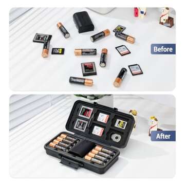 JJC Multi-Function Camera Battery Memory Card Storage Case for 6 SD Card,6 CFexpress Type-B/XQD Cards,5 CFexpress Type-A Cards,8 AA Batteries,3 Camera Batteries Holder Box for LP-E6 NP-FZ100 NPW235