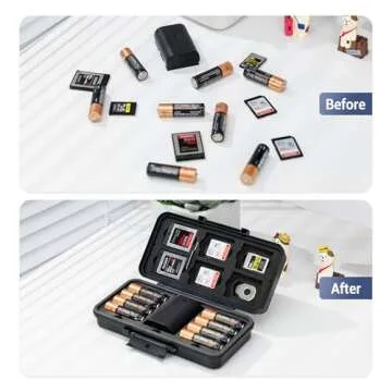 JJC Multi-Function Camera Battery Memory Card Storage Case for 6 SD Card,6 CFexpress Type-B/XQD Cards,5 CFexpress Type-A Cards,8 AA Batteries,3 Camera Batteries Holder Box for LP-E6 NP-FZ100 NPW235