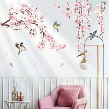 Cherry Blossom Branch Wall Stickers - Home Decor