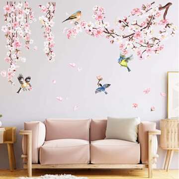 Cherry Blossom Branch Wall Stickers - Home Decor