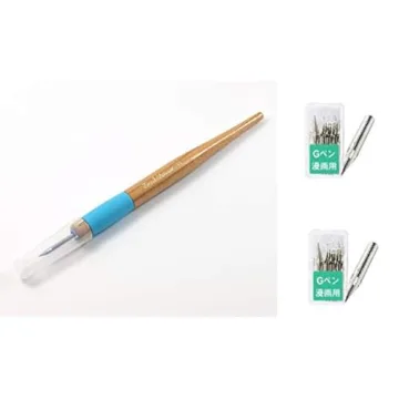 Tachikawa Comic Pen Nib Holder (T-40) + Zebra Comic G Model Chrome Pen 20 Nibs Set