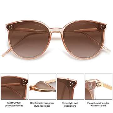 Trendy Oversized Round Sunglasses Unisex UV400 Affordable Style