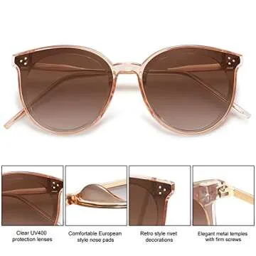 Trendy Oversized Round Sunglasses Unisex UV400 Affordable Style