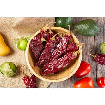 Dried California (Anaheim) Chile Peppers 10oz – Natural and Premium. Great In Mexican Recipes, Sauces, Stews, Salsa, Meats, Enchiladas. Mild Sweet Flavor. Air Tight Resealable Bag.