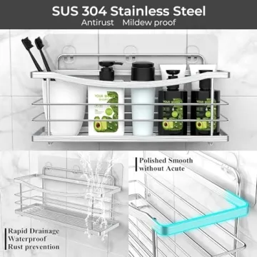 ODesign Rustproof Stainless Steel Shower Caddy Set
