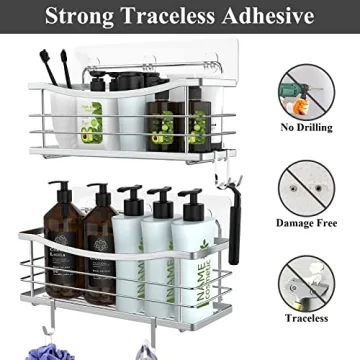 ODesign Rustproof Stainless Steel Shower Caddy Set
