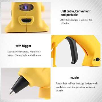 AONOKOY Cordless Hot Glue Gun with 20 Glue Sticks