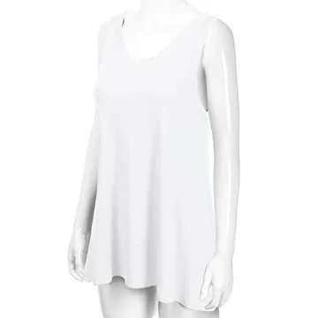 danibe Women's Stylish Sleeveless V-Neck Tunic Top for Summer Comfort