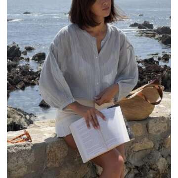 Stylish Women's Knitted Button Down Short Sleeve Tops