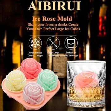 AIBIRUI Rose Ice Cube Mold for Cocktails and Gifts